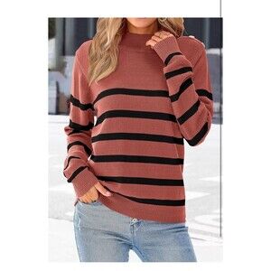 Kirundo NWT Parisian Stripe Sweater sz XL Orange & Black Super Soft